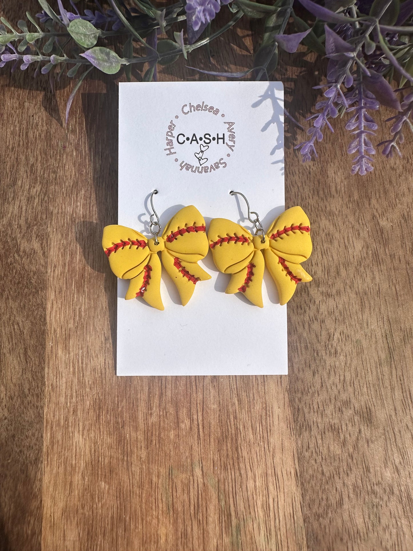 Softball bow dangles