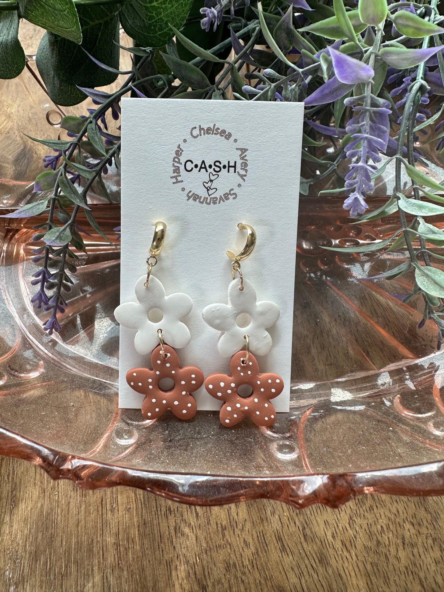 Boho Terra cotta flower dangles