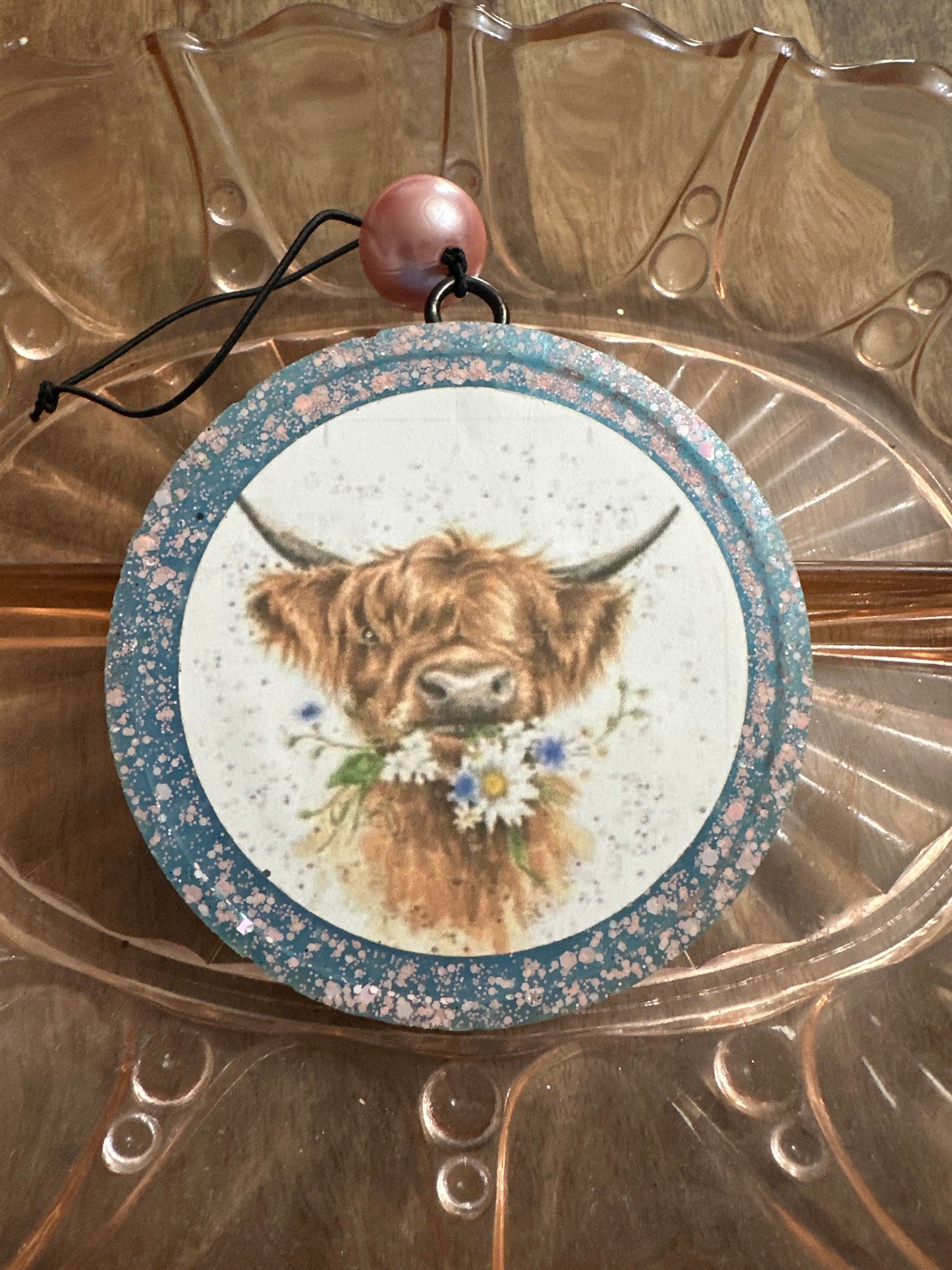 Cow with flowers freshie