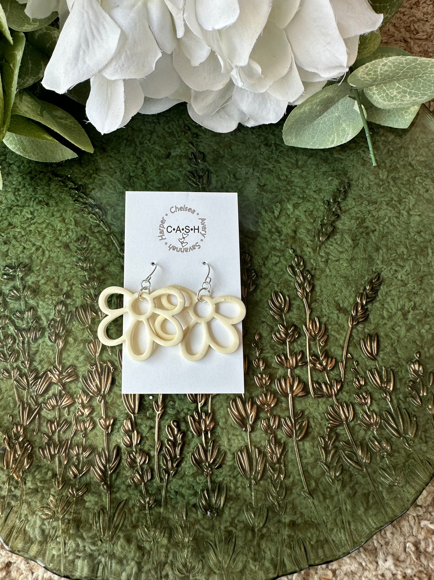 Butter yellow flower cut out dangles