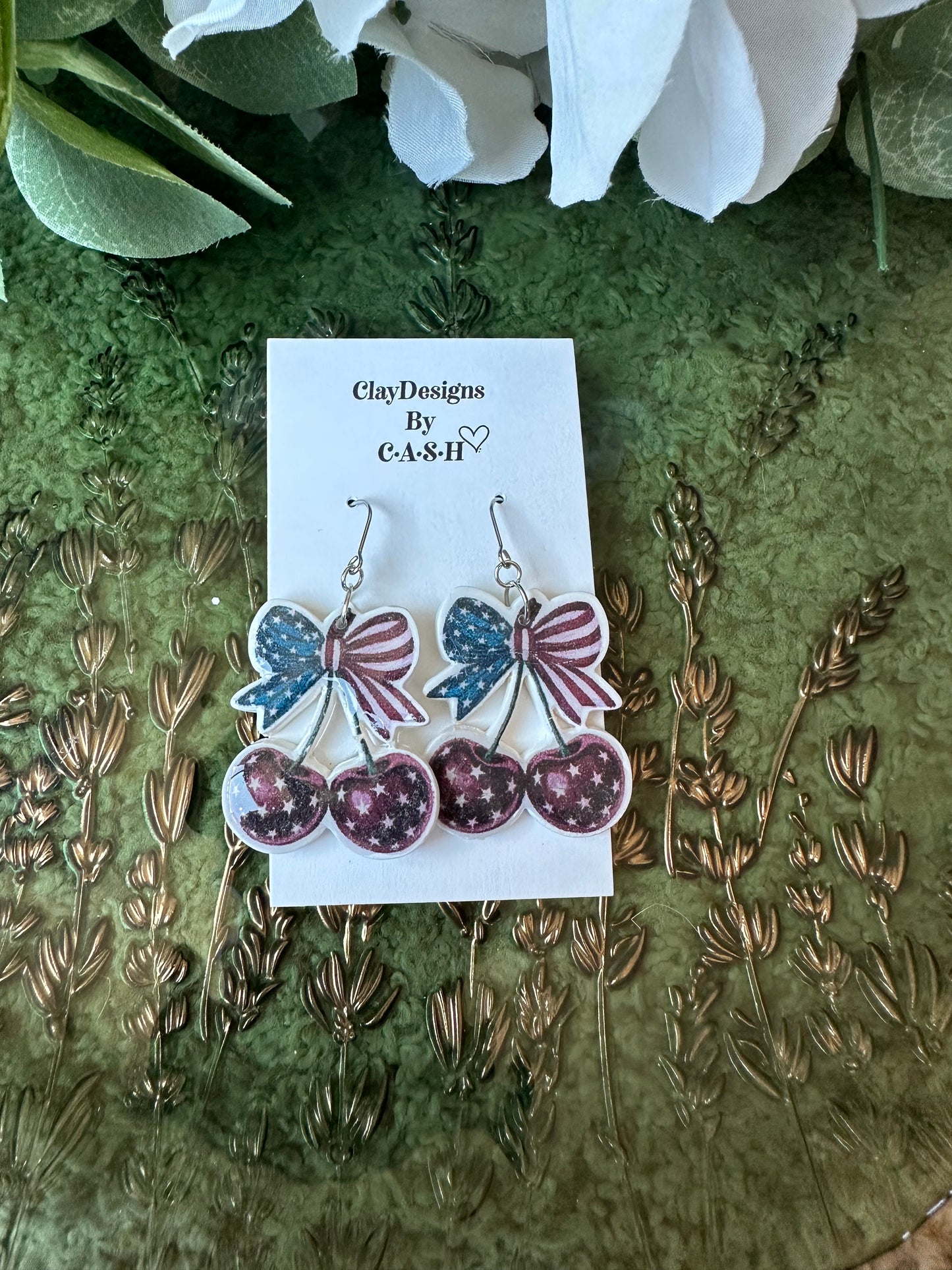 Patriotic Cherry dangles 
