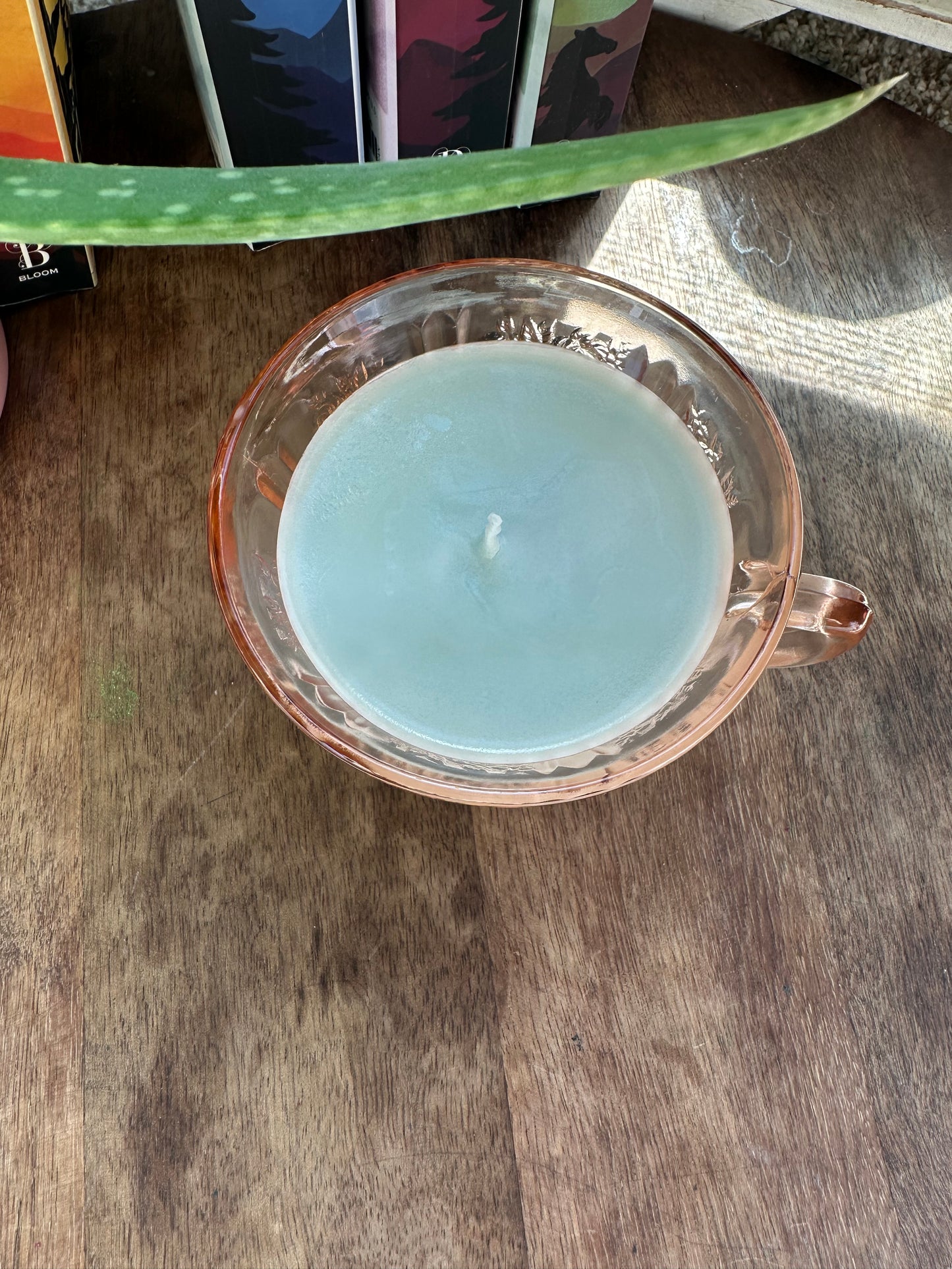 Coastal water vintage glass candle