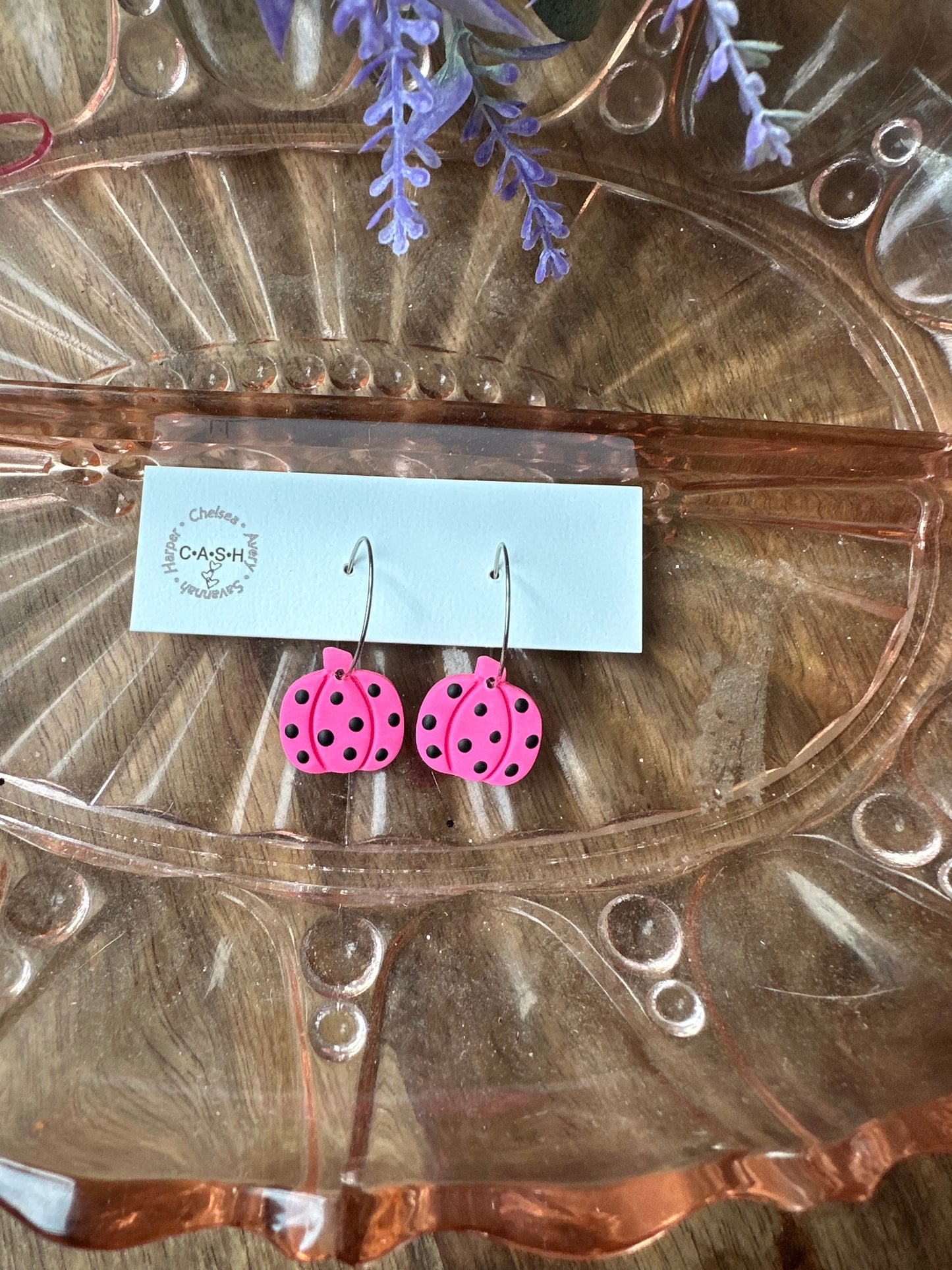 Hot pink pumpkin hoops