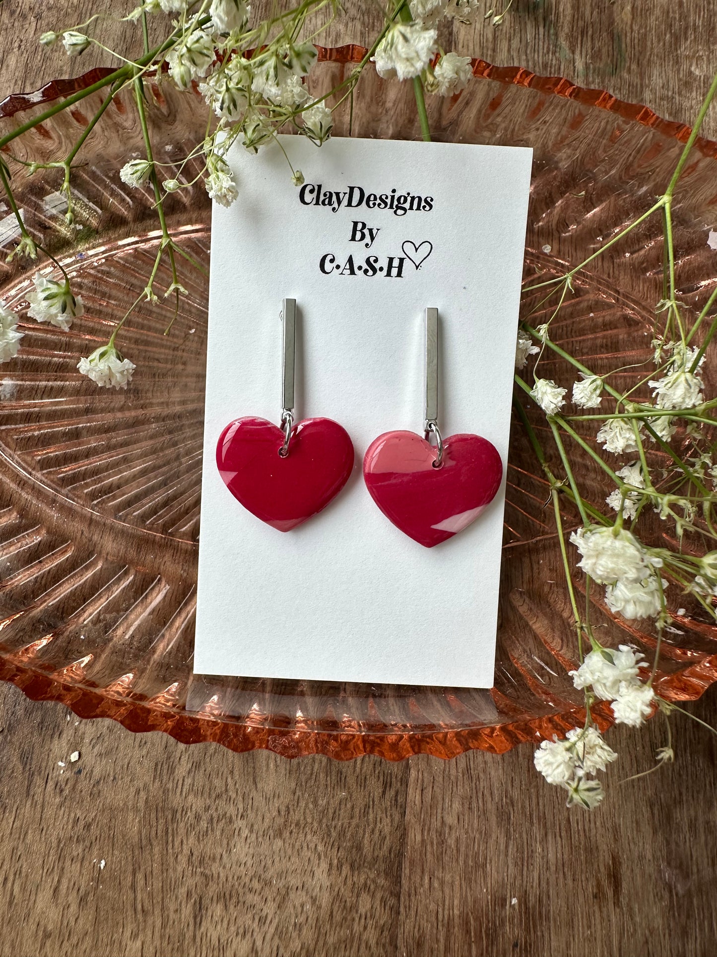 Marble heart dangles