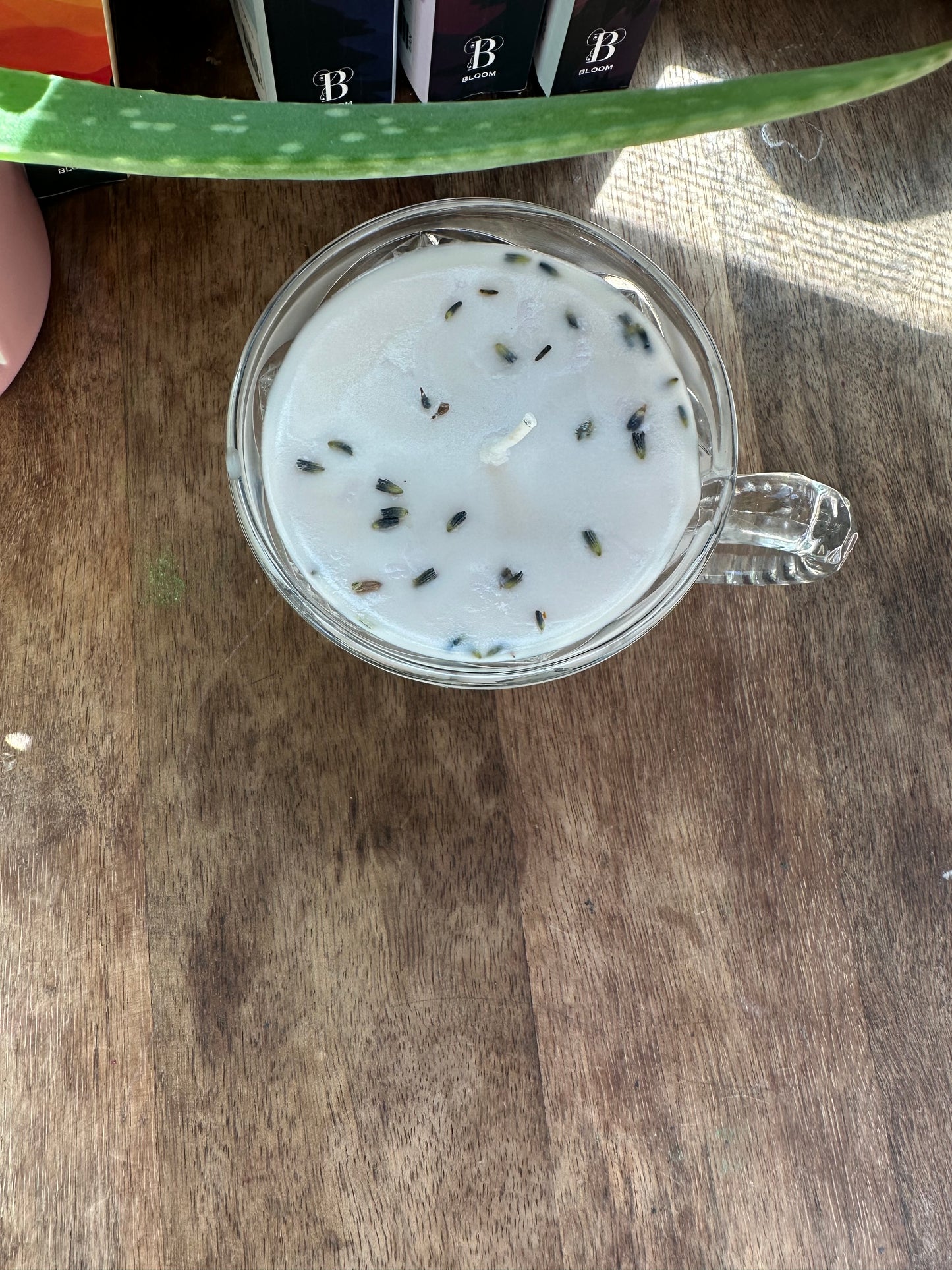 Lavender lemon vintage glass candle