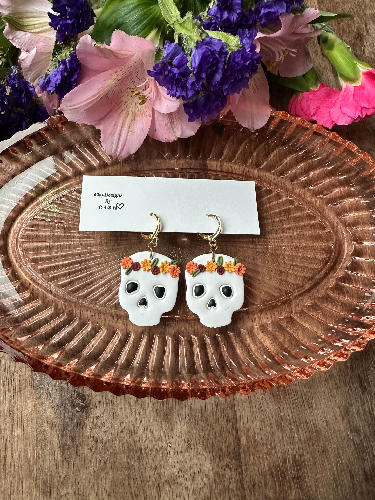 Boho skull Huggies