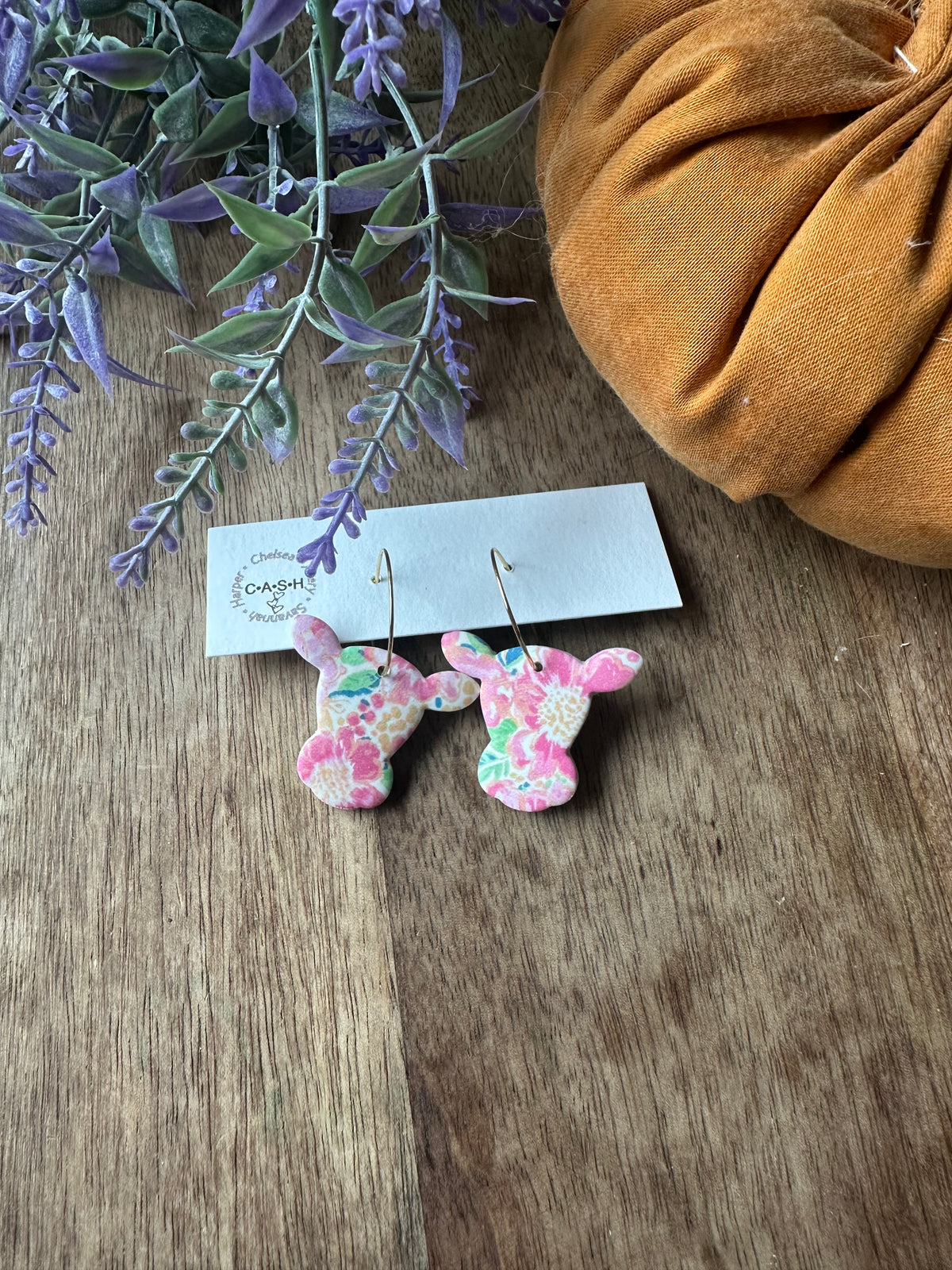 Floral print cow hoops