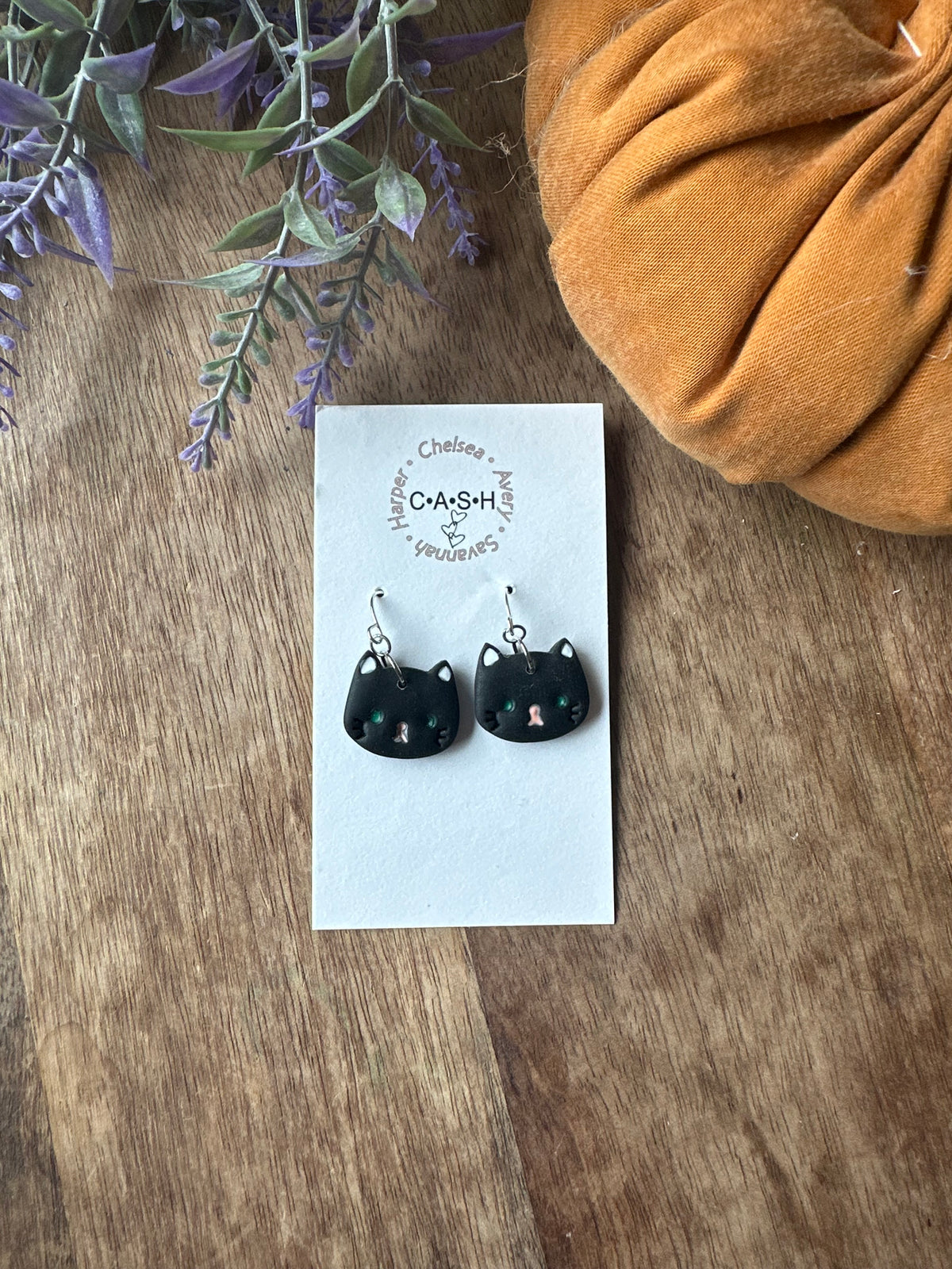 Black cat dangles