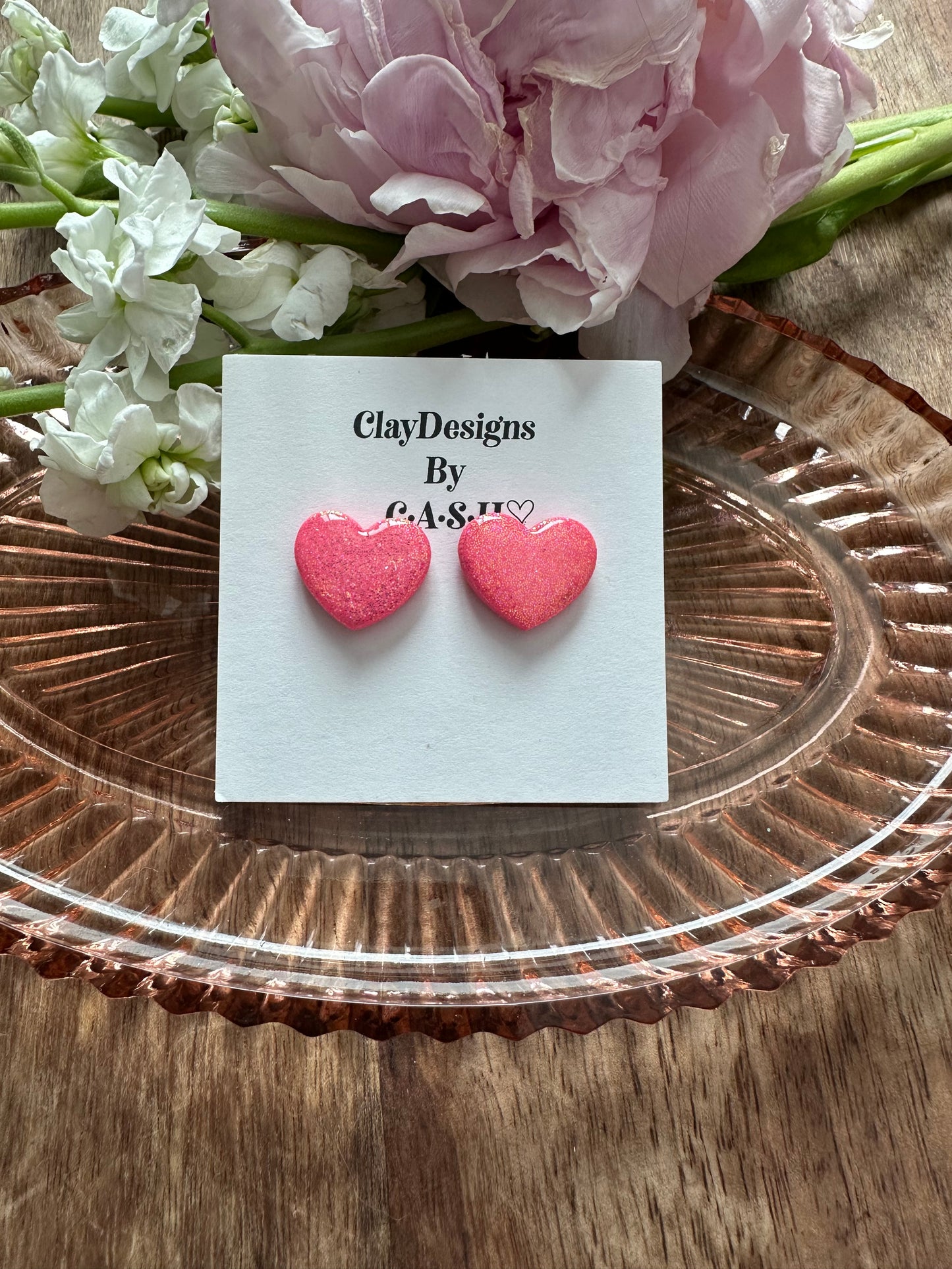 Hot pink glitter heart