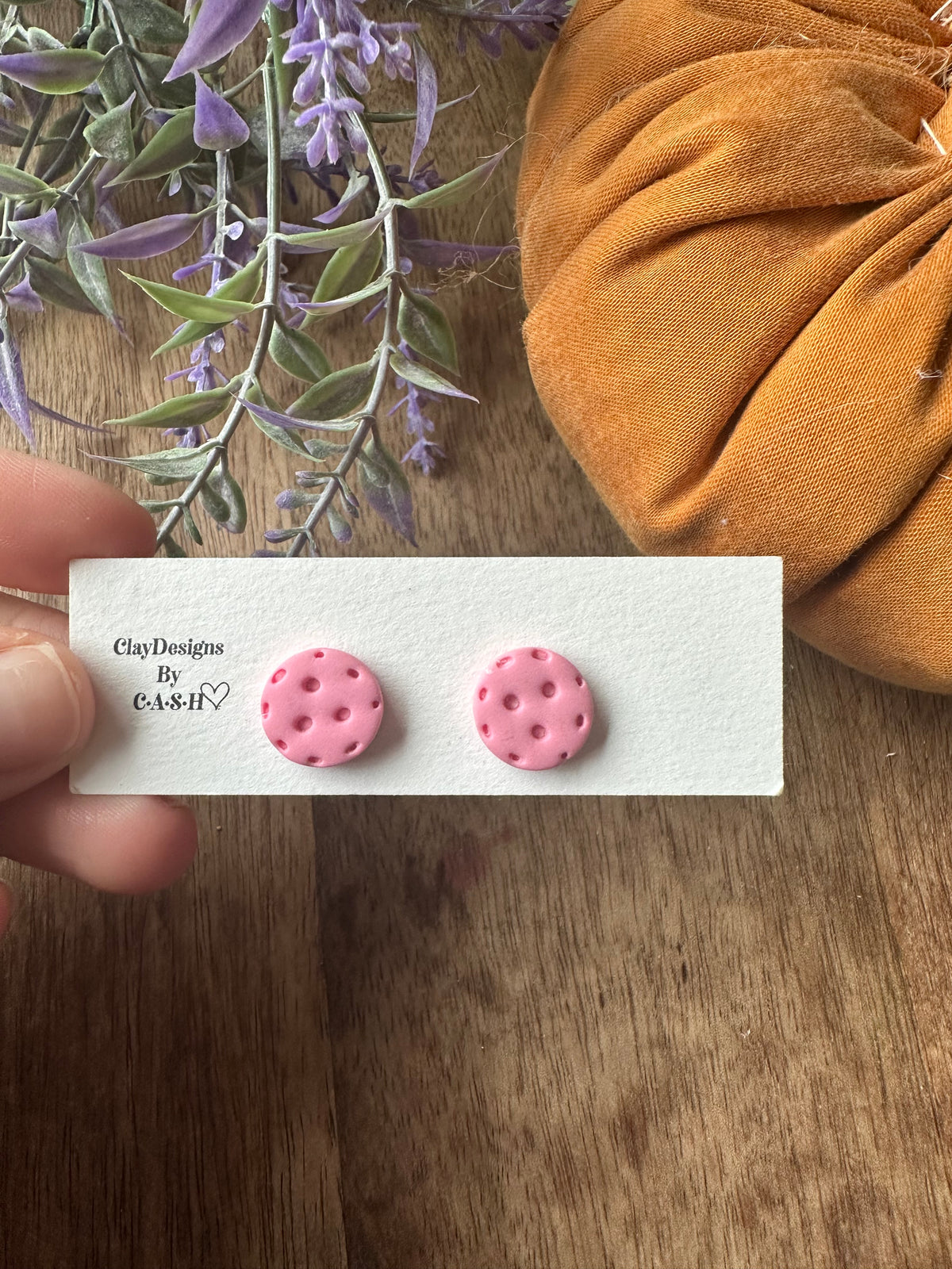 Pink pickleball stud