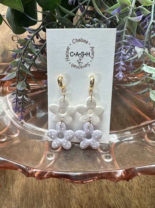 Lavender boho flower dangles