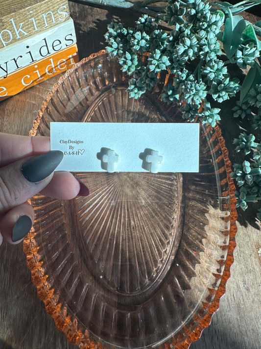 White cross studs