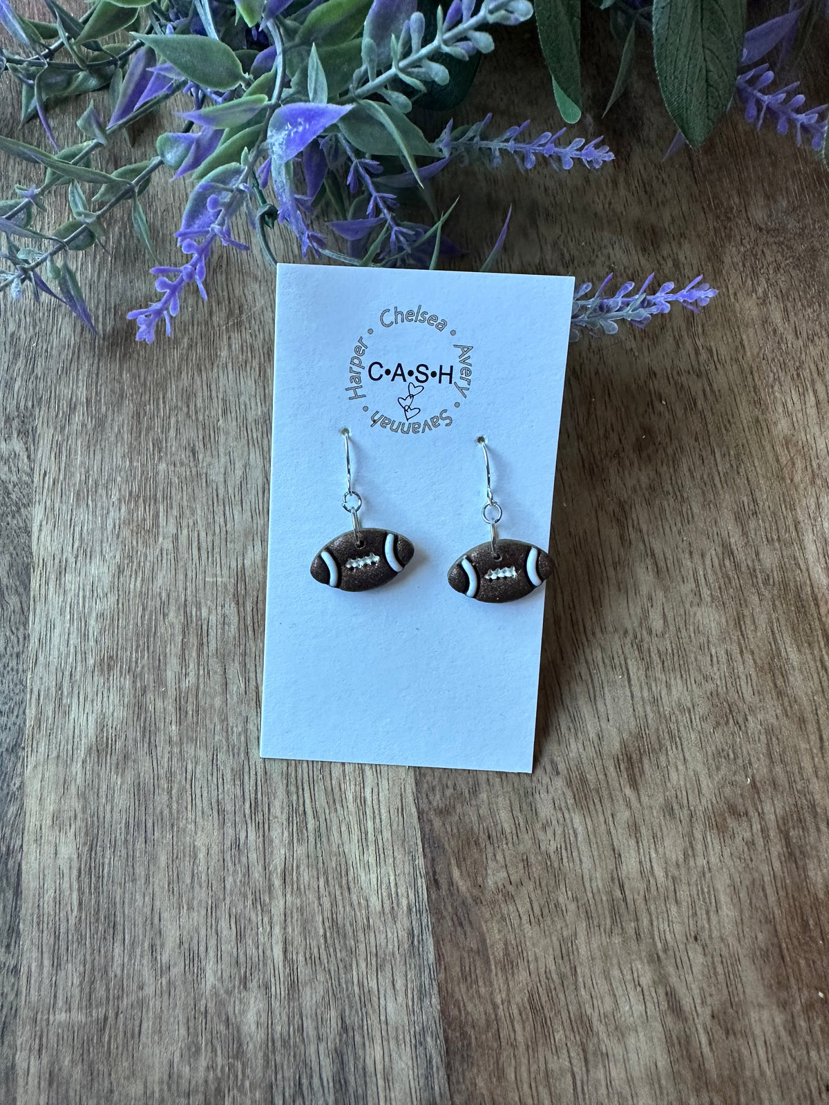 Glitter football dangles
