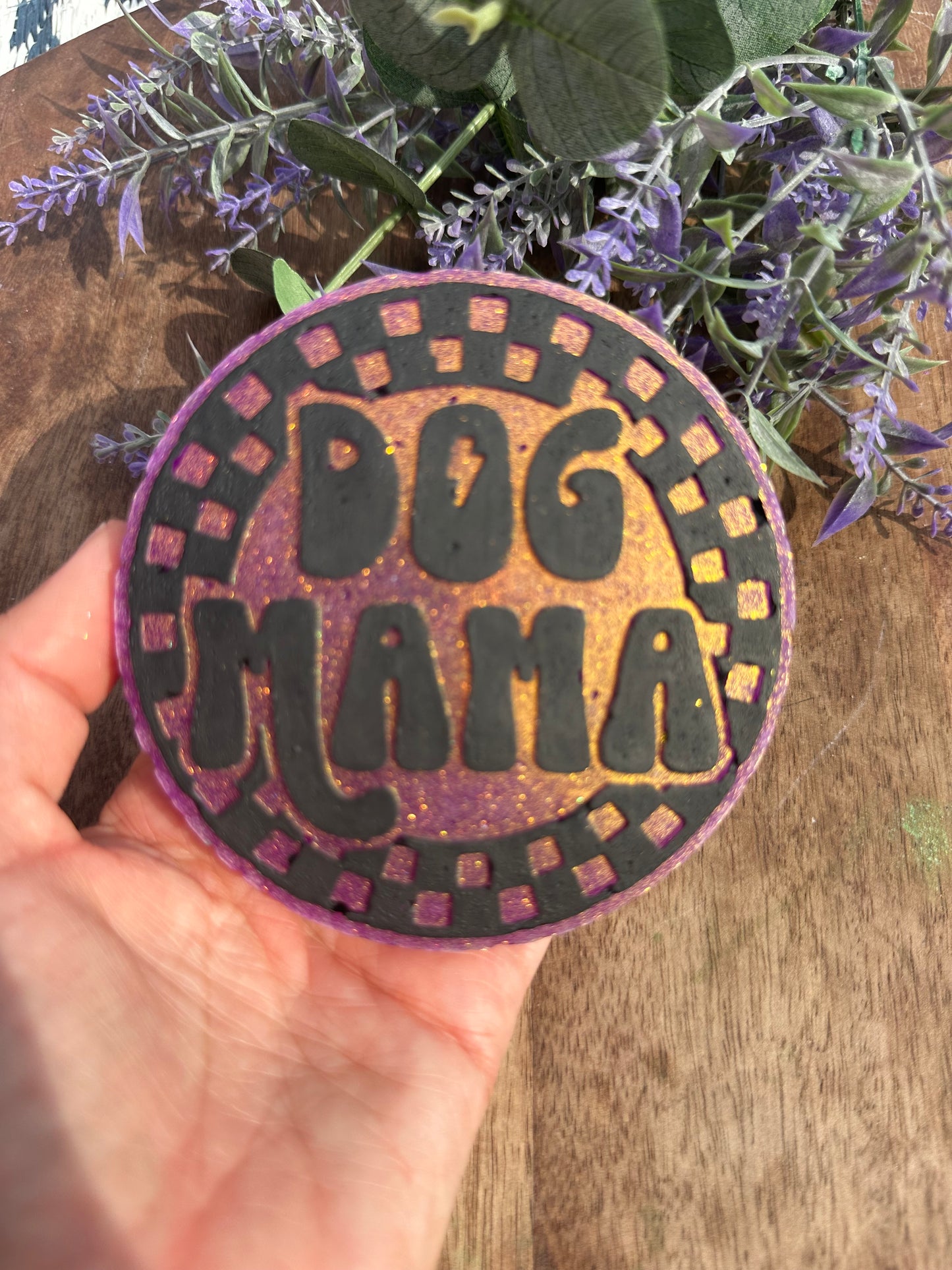 Purple dog mama freshie