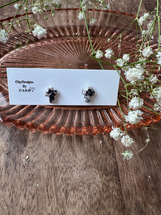 Cheetah print cross studs
