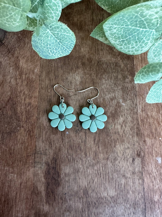 Sage green flower dangles