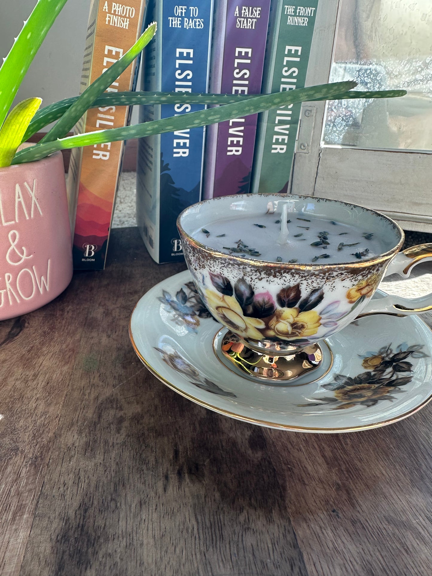 Lavender lemon teacup candle