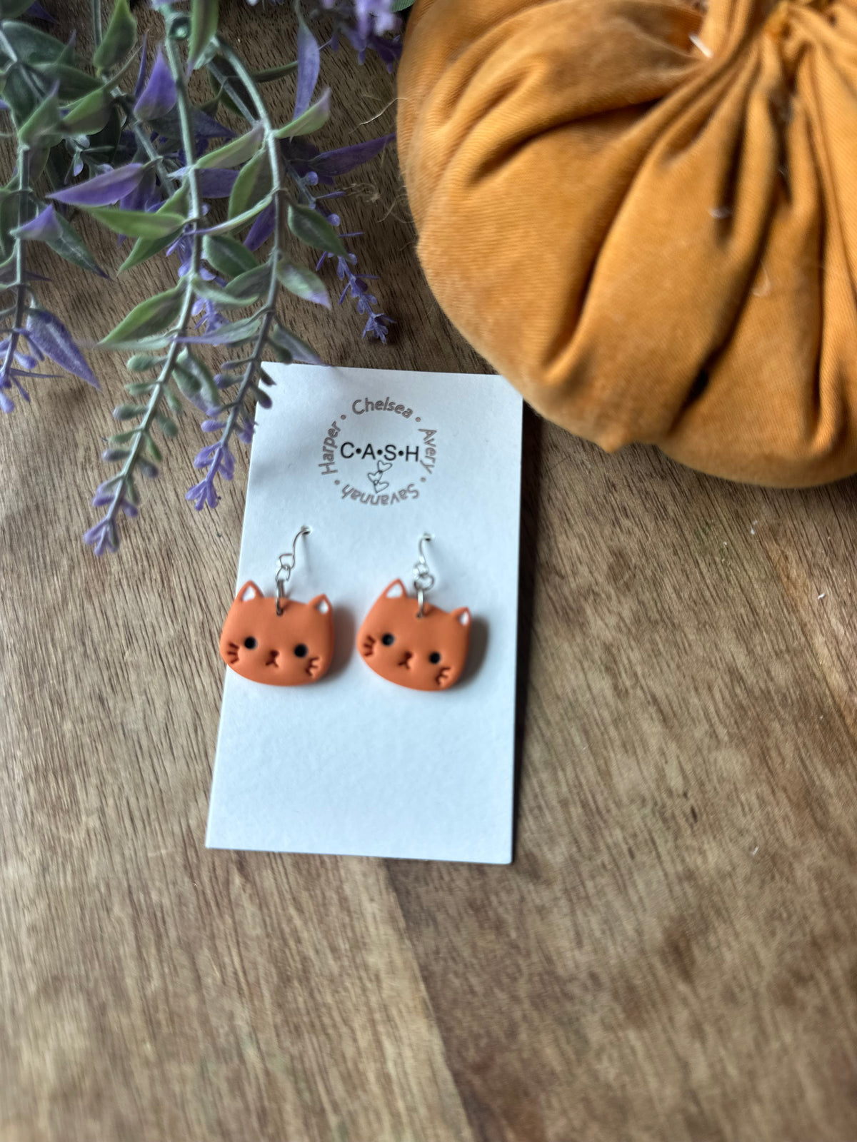 Orange cat dangles