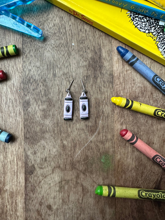 Purple shimmer crayon dangles