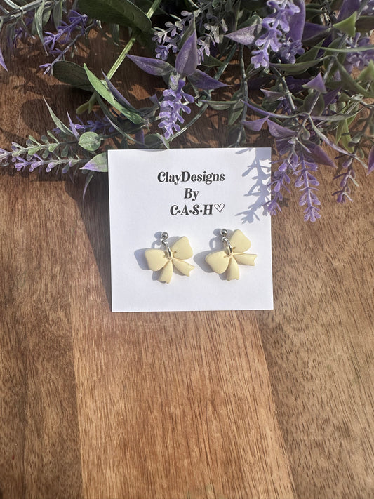 Butter yellow bow dangles