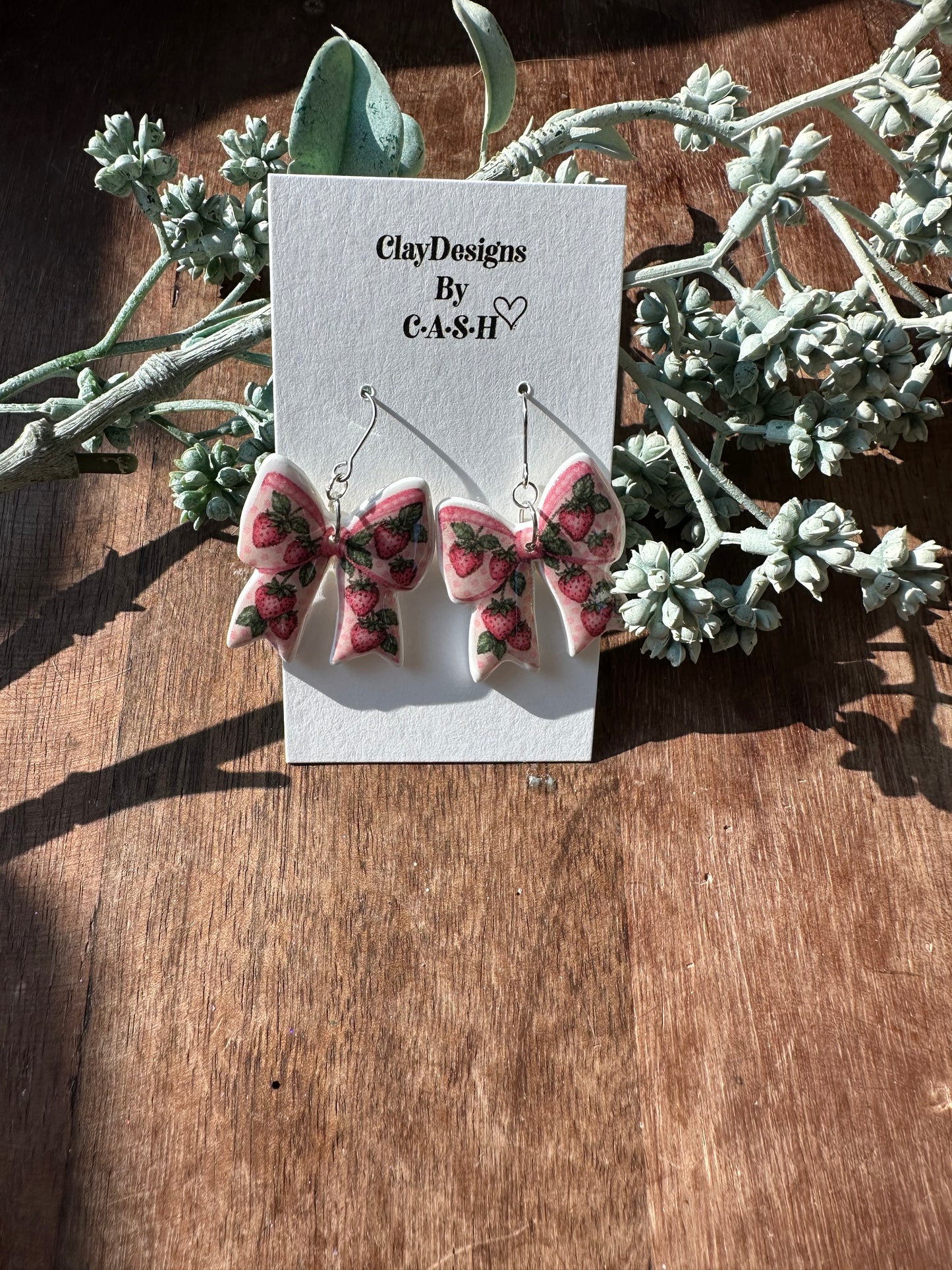 Strawberry bow dangles