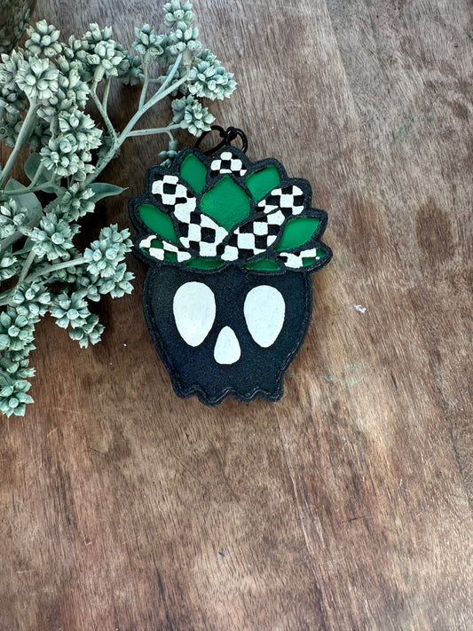 Skull succulent plant freshie
