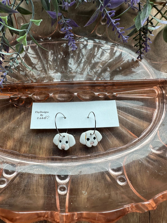 White dog hoops