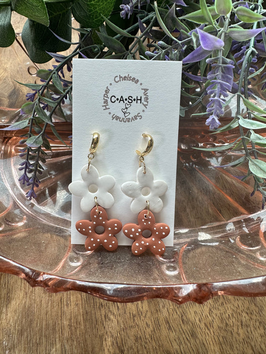 Boho Terra cotta flower dangles