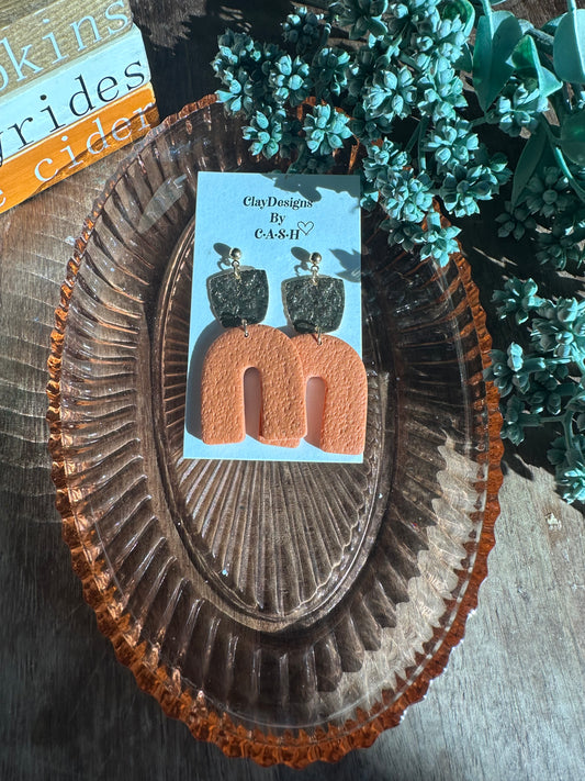 Orange and gold textured dangles