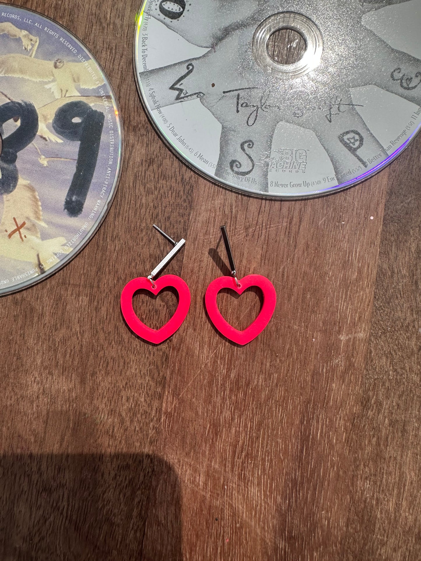 Hot pink heart dangles