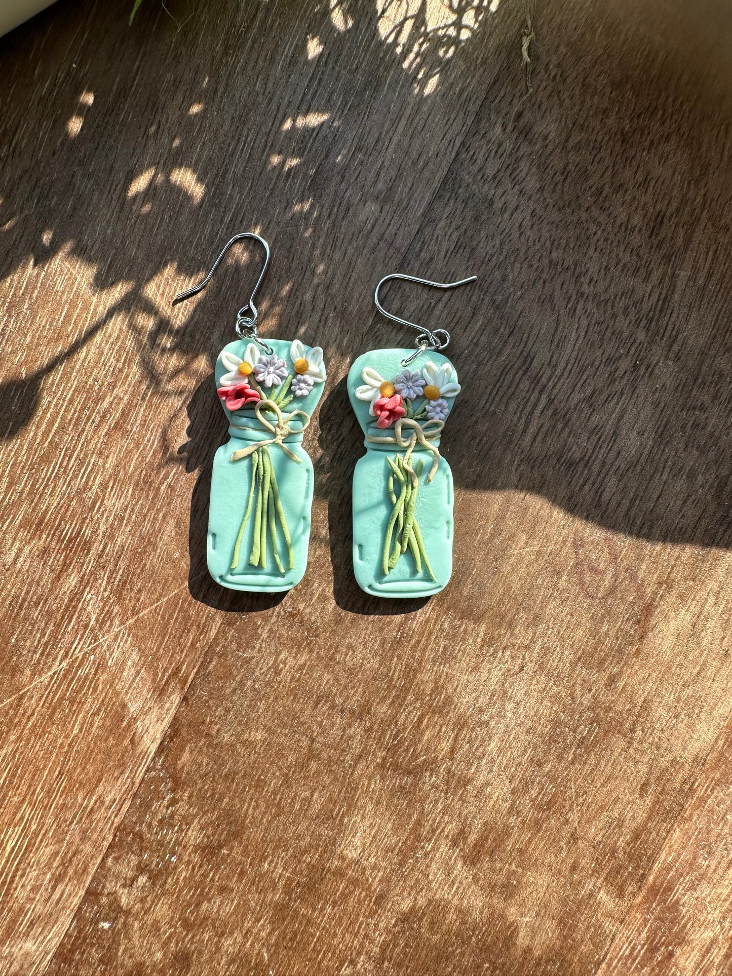 Flower mason jar dangles