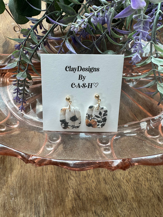 Floral pumpkin dangles