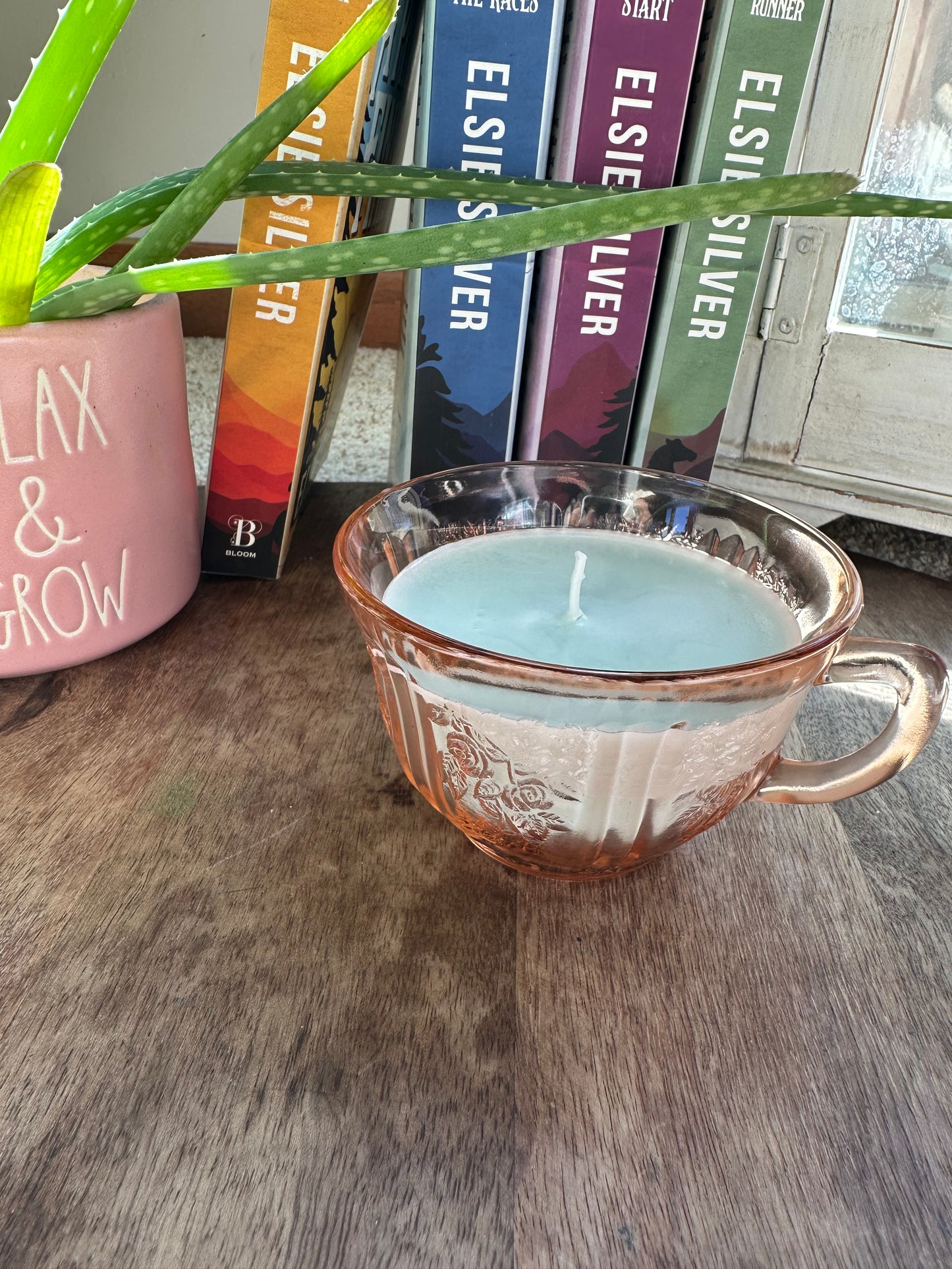 Coastal water vintage glass candle