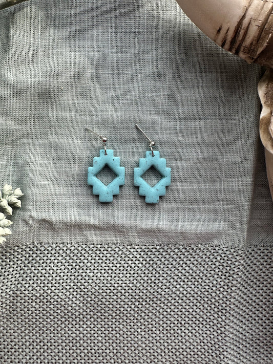 Blue small Aztec dangles