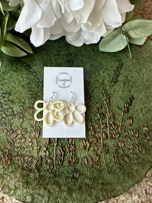 Butter yellow flower cut out dangles