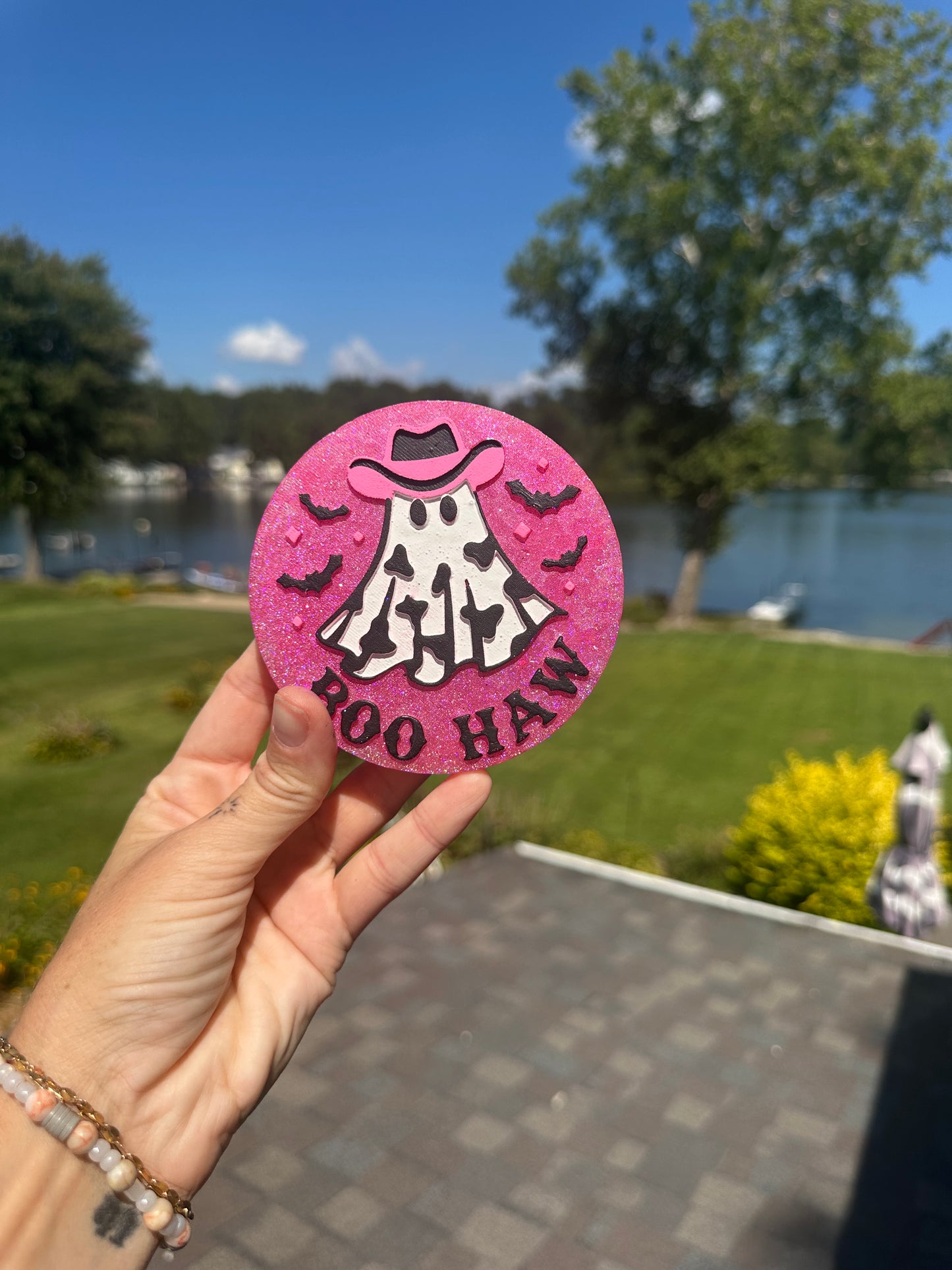 Pink cowboy ghost freshie