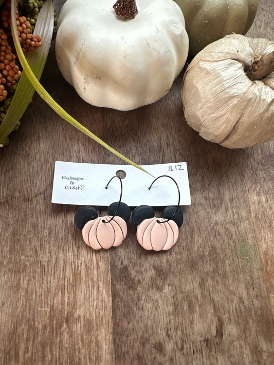 Light color pumpkin mouse hoops