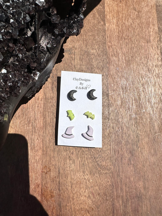 3 pack Halloween earrings