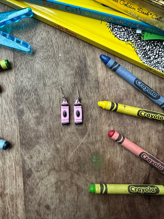Light pink crayon earrings