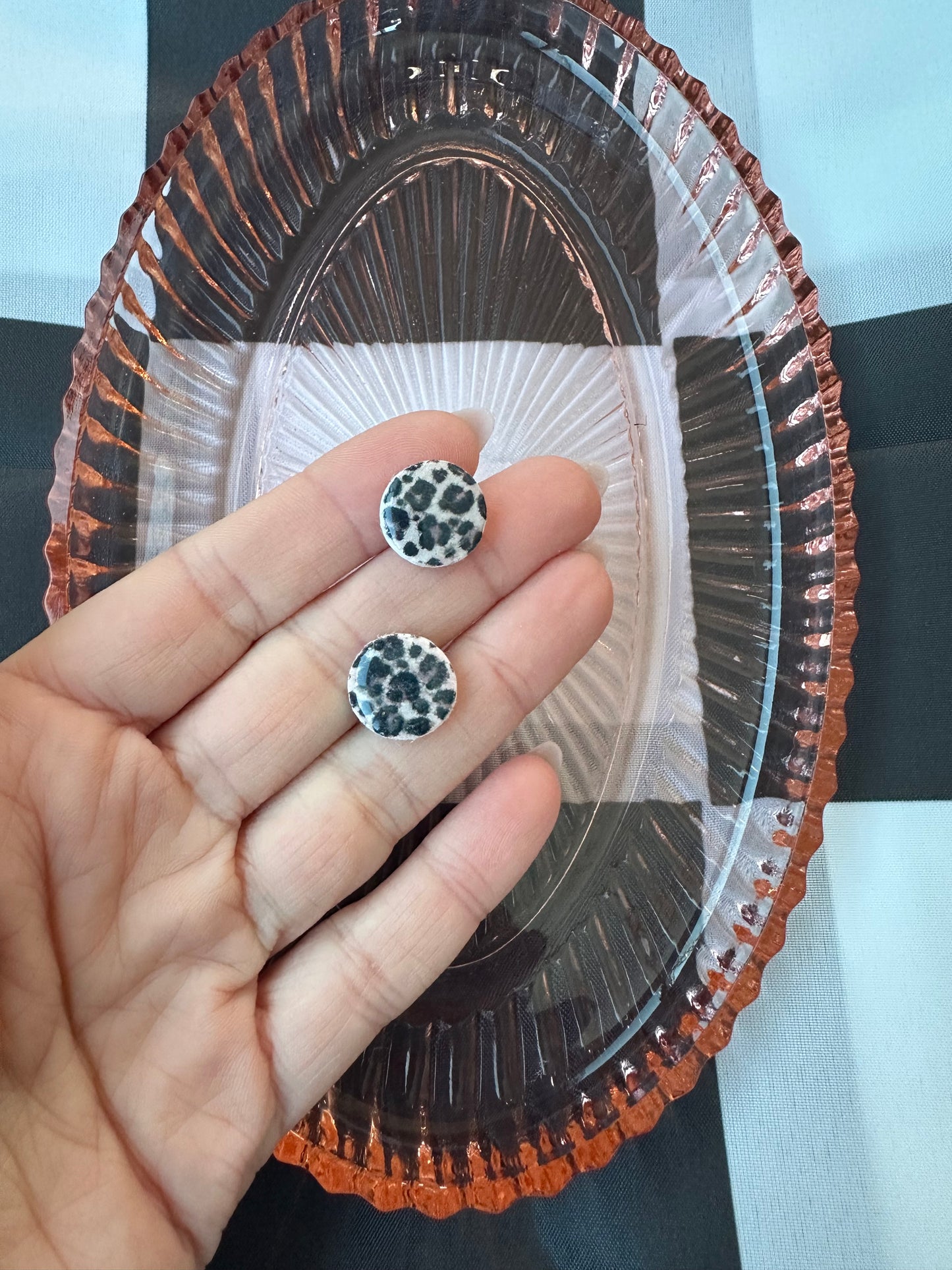 Cheetah circle studs