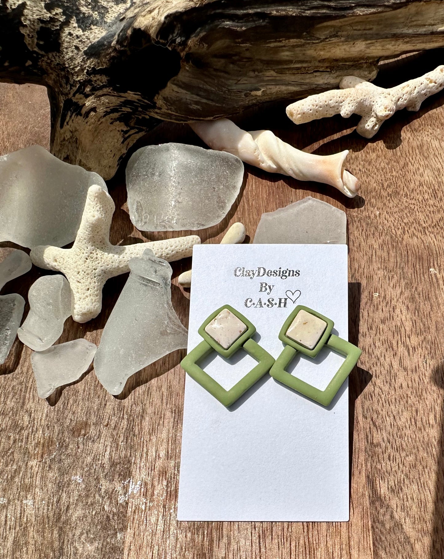 Double square earrings