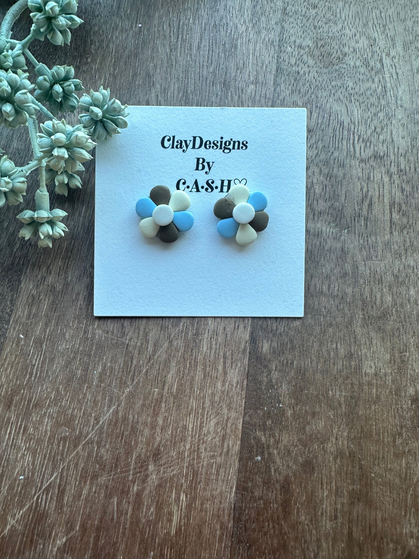 Small boho flower studs