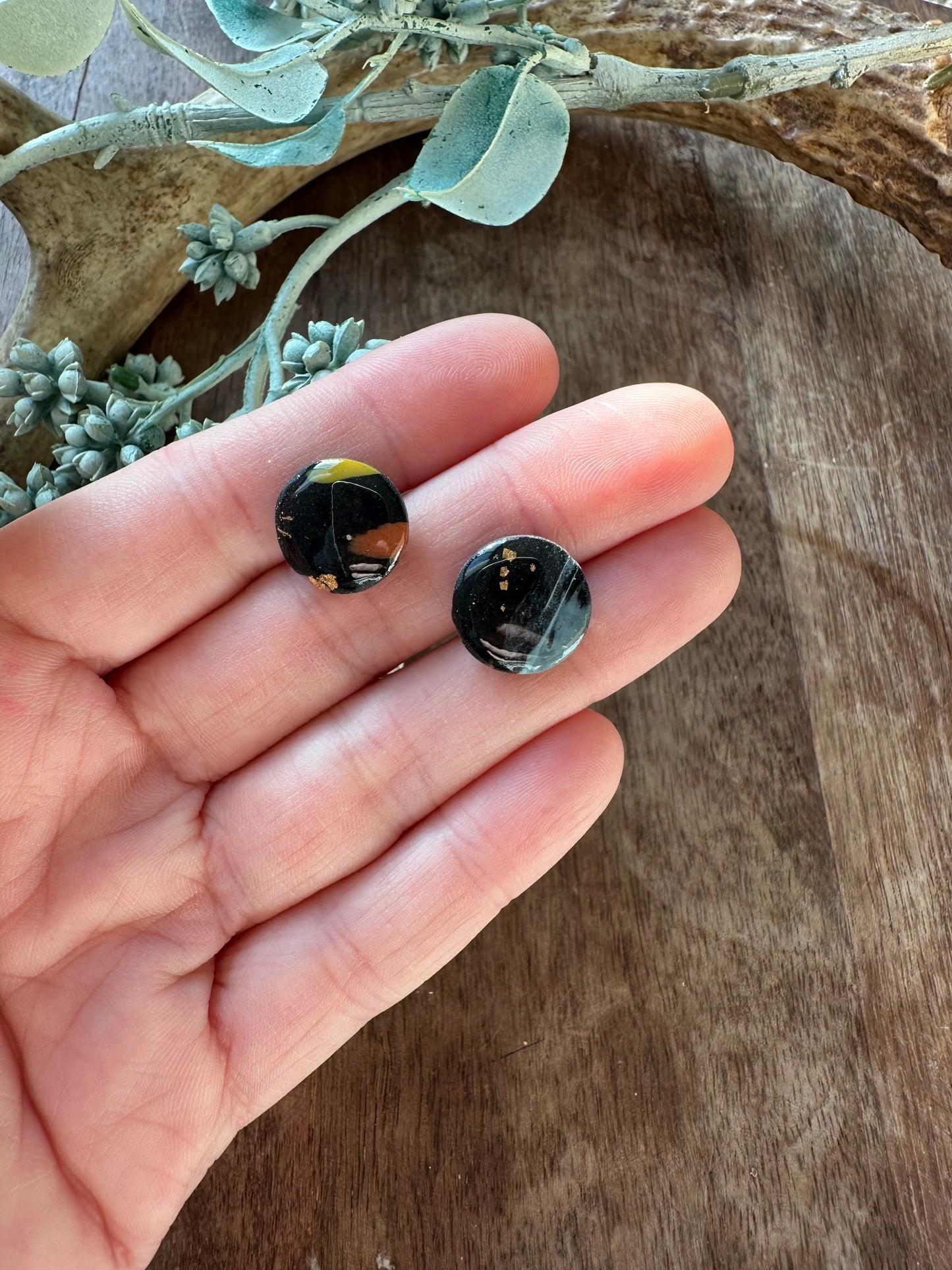 Aztec marble studs