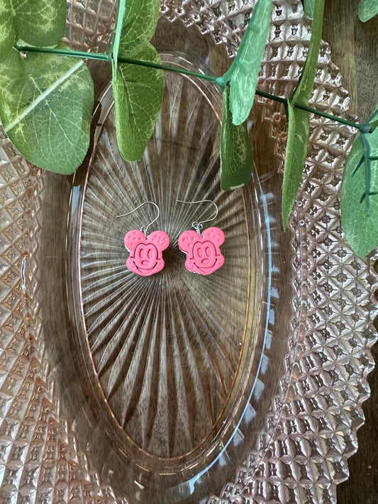 Pink mouse macaroon dangles