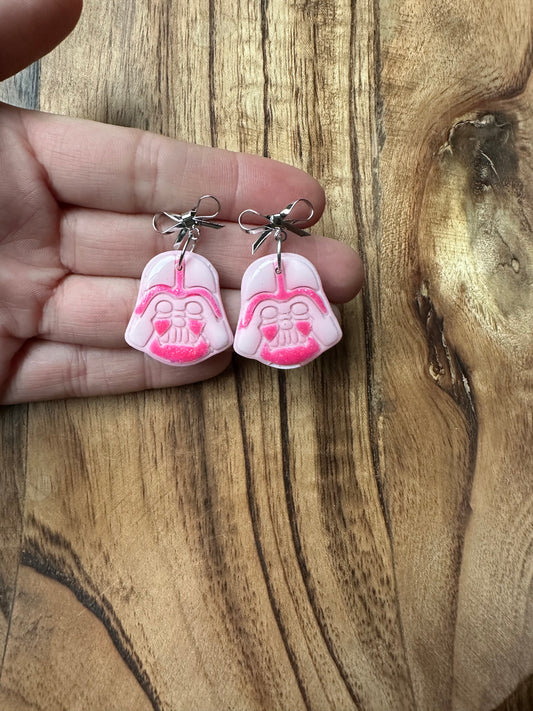 Girly pink mask dangles!