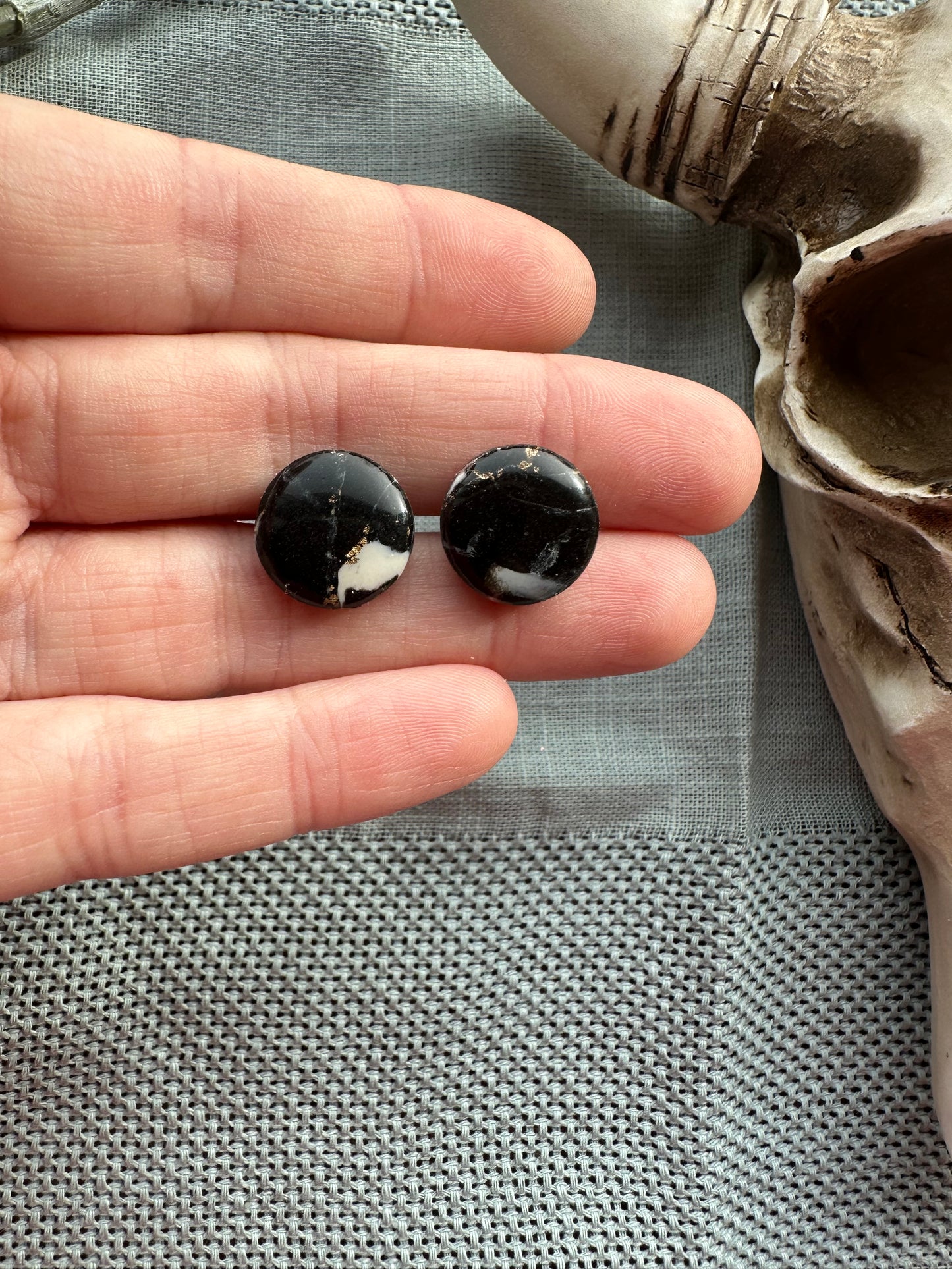 Black marble studs