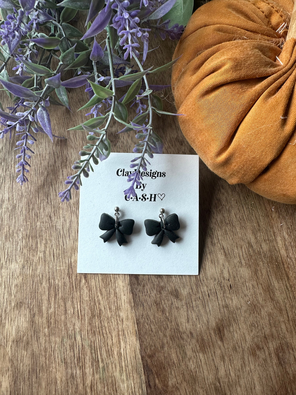 Black bow dangles