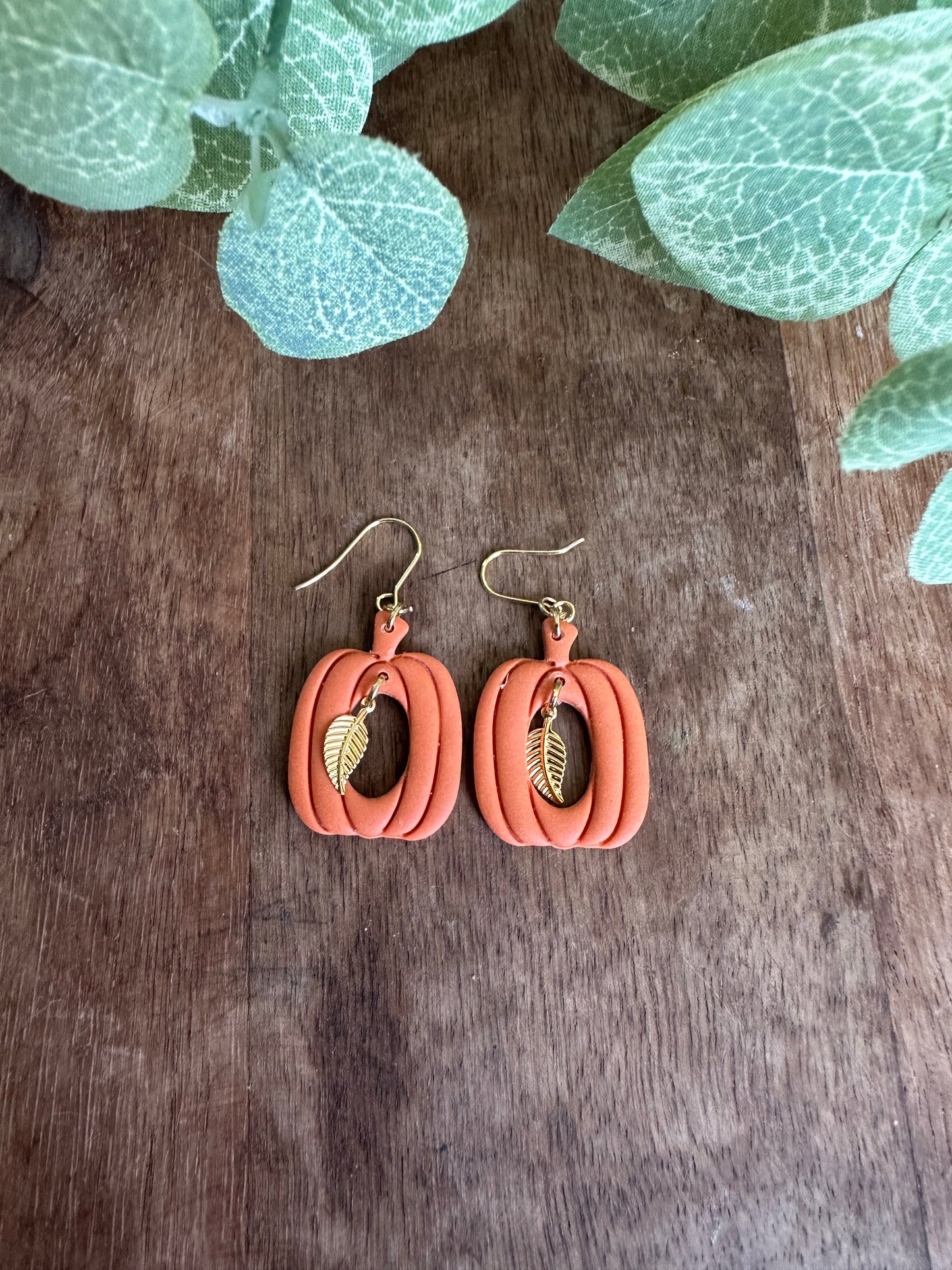 Orange pumpkin dangles