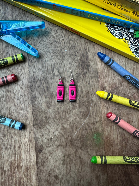 Dark purple crayon dangles
