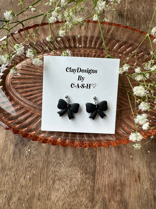 Black bow dangles